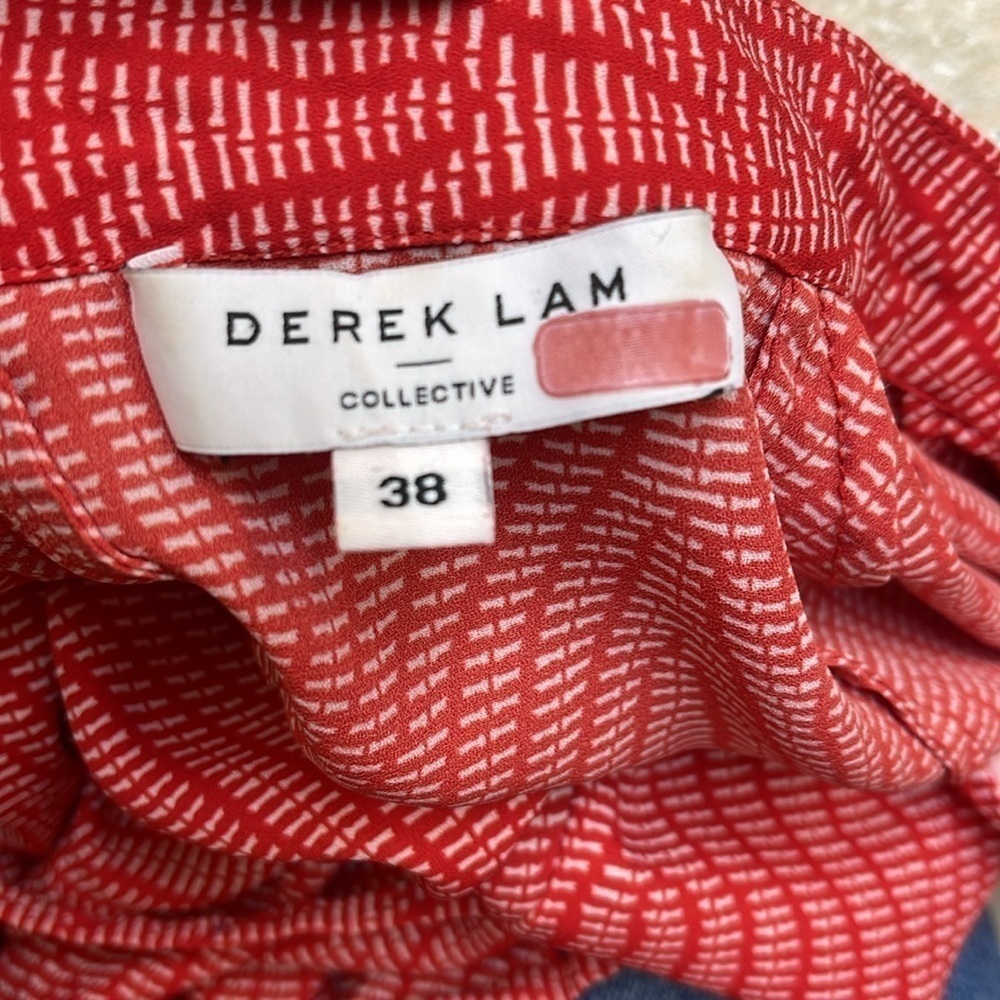 Derek Lam Vibrant Red Patterned Blouse - Picture 3 of 4